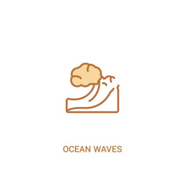 okyanus dalgaları kavramı 2 renkli simge. basit çizgi elemanı illustra