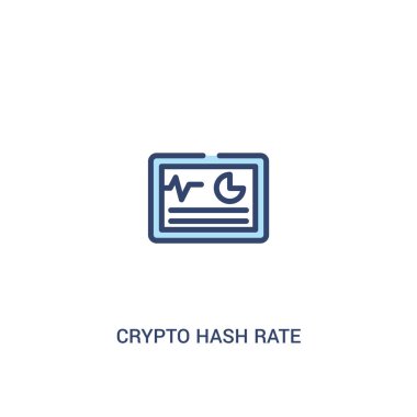 kripto karma oranı kavramı 2 renkli simge. basit çizgi elemanı hasta