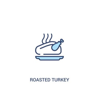 kavrulmuş hindi kavramı 2 renkli simgesi. basit çizgi elemanı illus