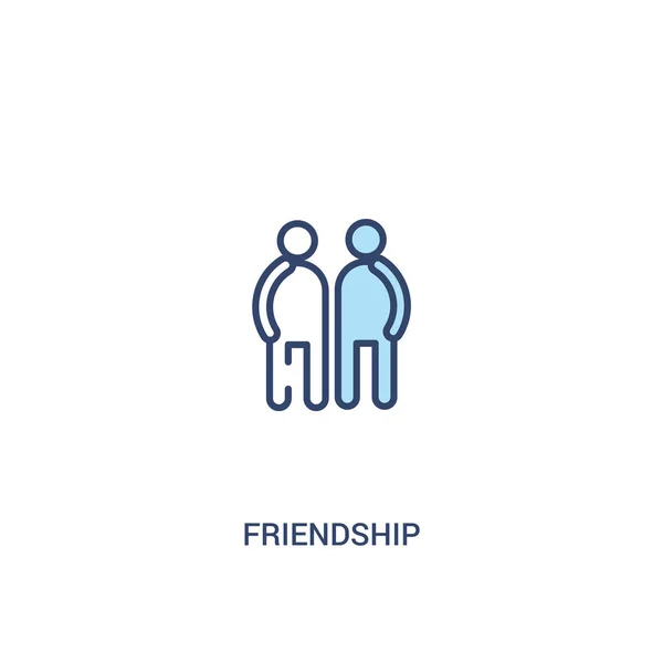 Friendship concept 2 colored icon. simple line element illustrat — Stock Vector