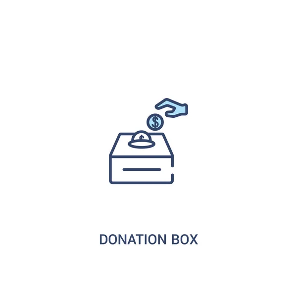 Concepto de caja de donación 2 icono de color. elemento de línea simple illustr — Vector de stock