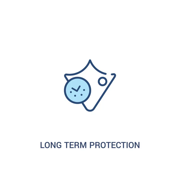 Langetermijnbescherming concept 2 gekleurd pictogram. eenvoudig lijn element — Stockvector