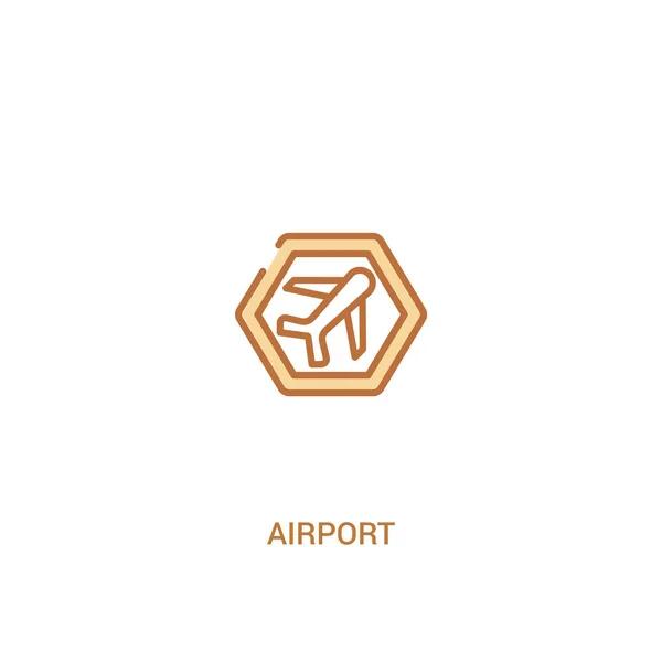 Concept d'aéroport 2 icône de couleur. illustration simple d'élément de ligne — Image vectorielle