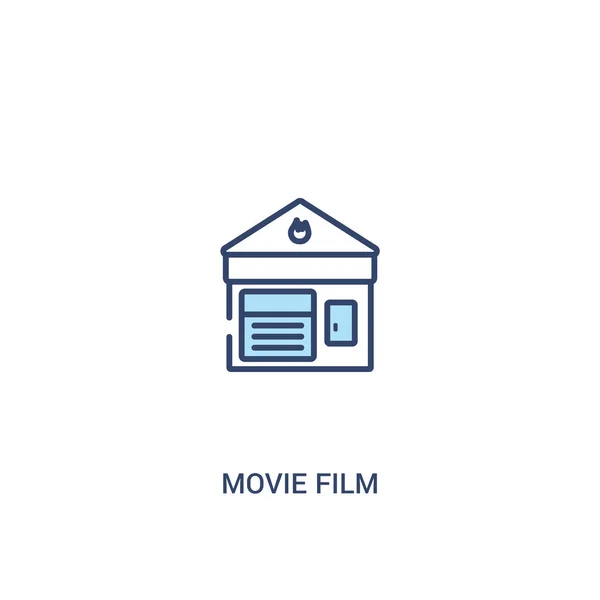 Filmfilmkonzept 2 farbiges Symbol. einfaches Linienelement veranschaulichen — Stockvektor