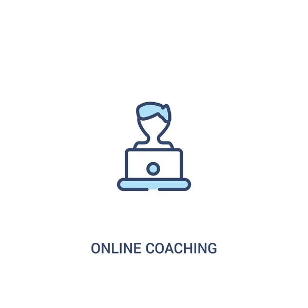 Online-Coaching-Konzept 2 farbiges Symbol. einfaches Linienelement illu — Stockvektor