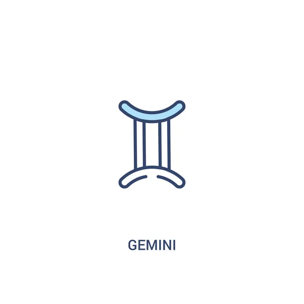 Gemini conceito 2 ícone colorido. ilustração de elemento de linha simples . — Vetor de Stock