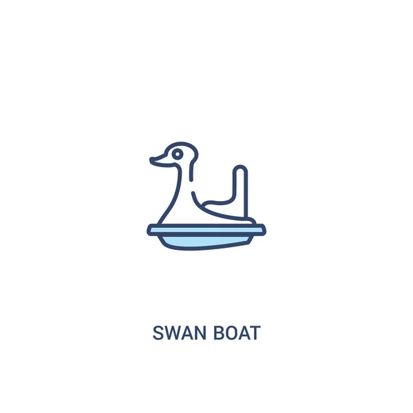 Swan boat concept 2 colored icon. simple line element illustrati — Stock Vector