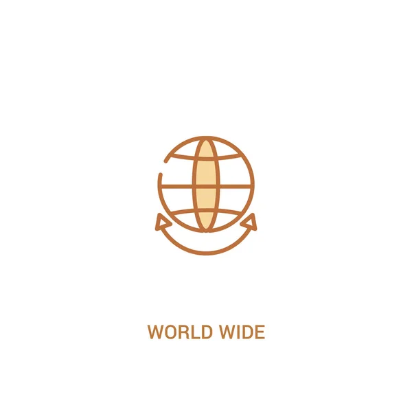 World Wide concept 2 gekleurd icoon. eenvoudig lijn element illustrat — Stockvector