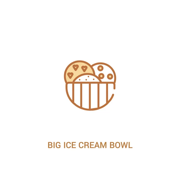 Big Ice Cream Bowl concept 2 gekleurd pictogram. eenvoudig lijn element i — Stockvector