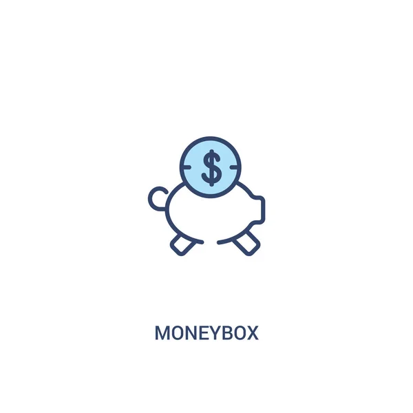 Concepto de caja de dinero 2 icono de color. ilustración de elemento de línea simple — Vector de stock