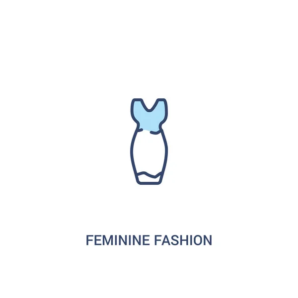 Feminine fashion concept 2 colored icon. simple line element ill — Stock Vector