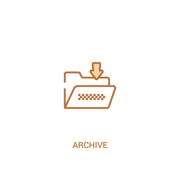 Archive concept 2 colored icon. simple line element illustration — Stock Vector