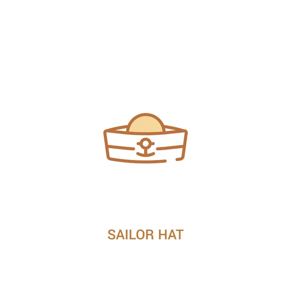 Sailor hat concept 2 colored icon. simple line element illustrat — Stock Vector