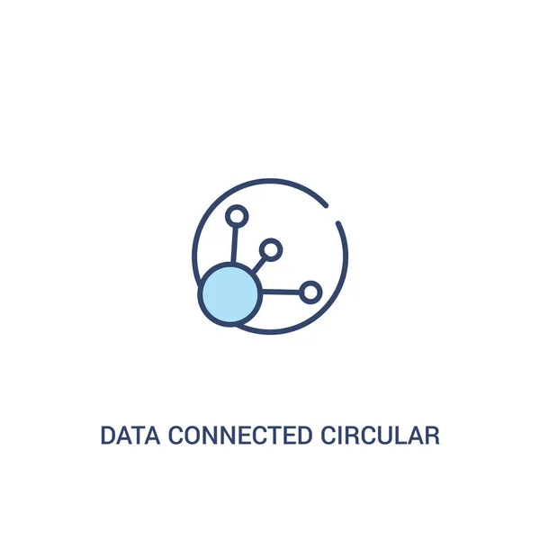 Dados conectados conceito de interface circular 2 ícone colorido. simples — Vetor de Stock