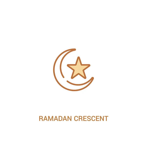 Ramadánu srpek měsíce koncept 2 Barevná ikona. jednoduchý linkovou elemen — Stockový vektor
