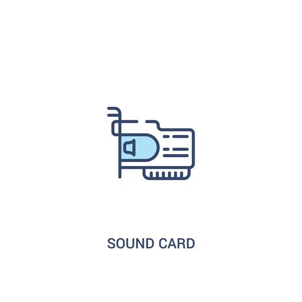 Koncepcja karty dźwiękowej 2 kolorowa ikona. prosty element liniowy ilustrat — Wektor stockowy
