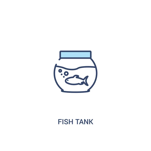 Fish tank concept 2 colored icon. simple line element illustrati — Stock Vector