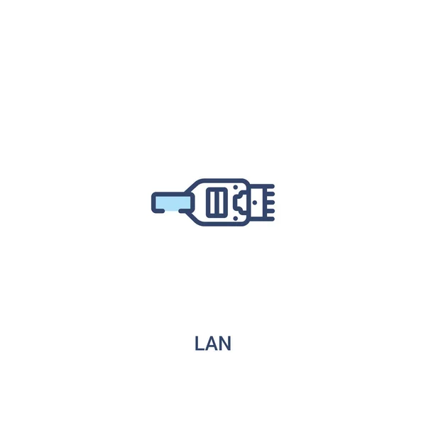 LAN koncepcja 2 kolorowa ikona. prostej ilustracji elementu liniowego. Ou — Wektor stockowy
