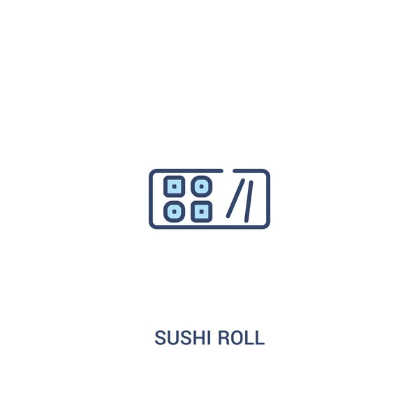 Sushi roll conceito 2 ícone colorido. elemento de linha simples ilustrat — Vetor de Stock