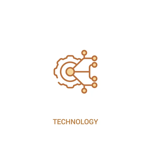 Koncepcja technologii 2 kolorowa ikona. prosty element liniowy ilustrat — Wektor stockowy