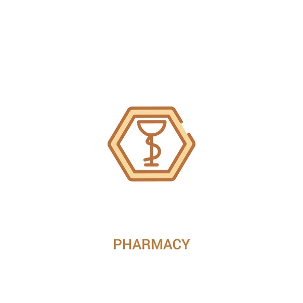 Concepto de farmacia 2 icono de color. ilustración de elemento de línea simple — Archivo Imágenes Vectoriales
