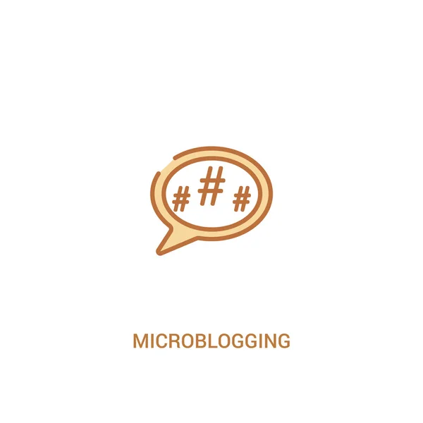 Conceito de microblogging 2 ícone colorido. elemento de linha simples illust —  Vetores de Stock