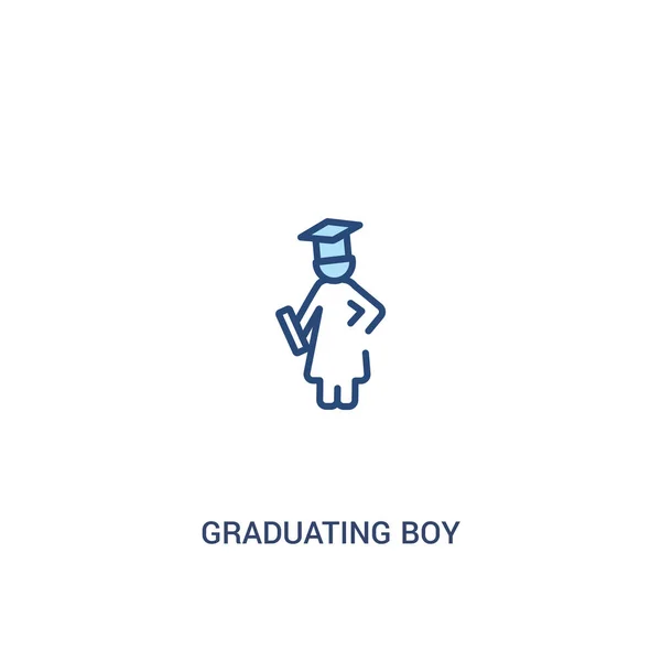 Αποφοίτηση αγόρι ιδέα 2 έγχρωμο εικονίδιο. απλό στοιχείο γραμμής — Διανυσματικό Αρχείο