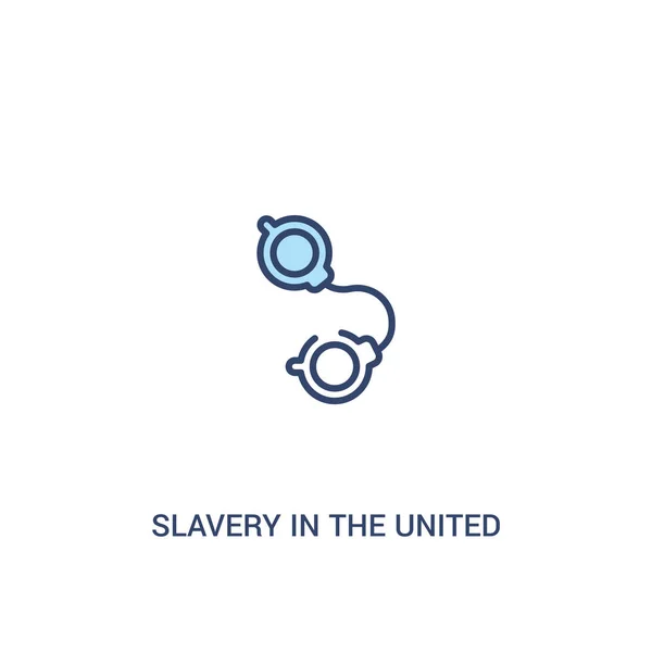 Perbudakan di Amerika Serikat konsep 2 ikon berwarna. baris sederhana - Stok Vektor