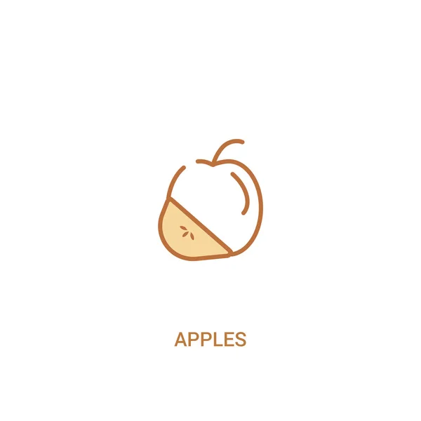 Concepto de manzanas 2 icono de color. ilustración simple elemento de línea . — Vector de stock