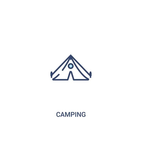 Concepto de camping 2 icono de color. ilustración simple elemento de línea — Archivo Imágenes Vectoriales