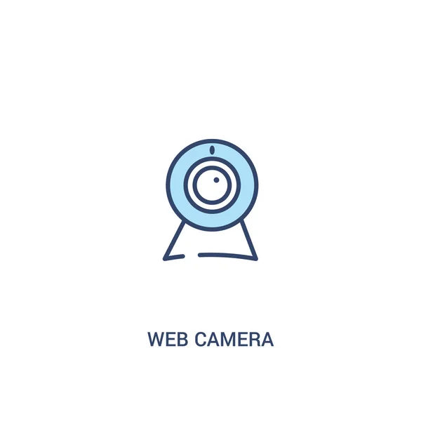 Web câmera conceito 2 ícone colorido. elemento de linha simples ilustrat — Vetor de Stock