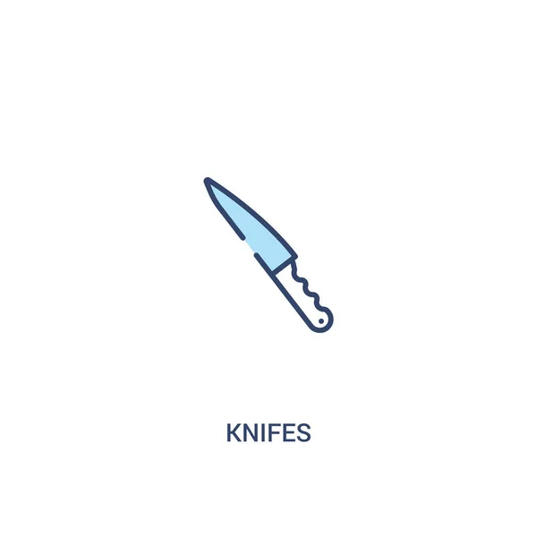 Knifes conceito 2 ícone colorido. ilustração de elemento de linha simples . —  Vetores de Stock