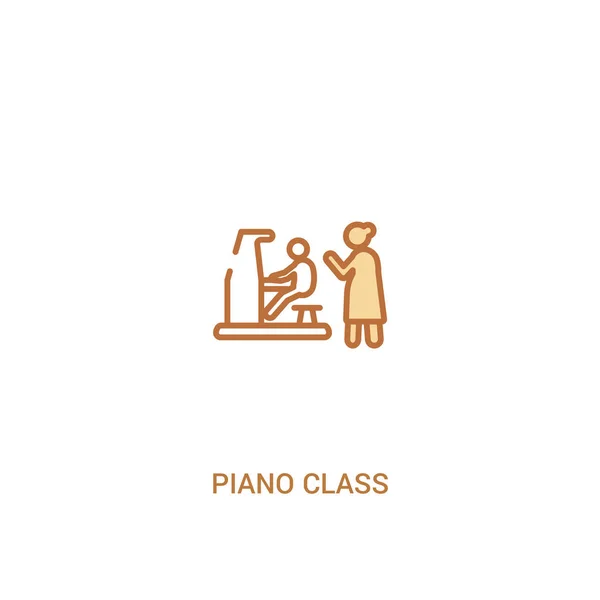 Concepto de clase de piano 2 icono de color. elemento de línea simple illustra — Vector de stock