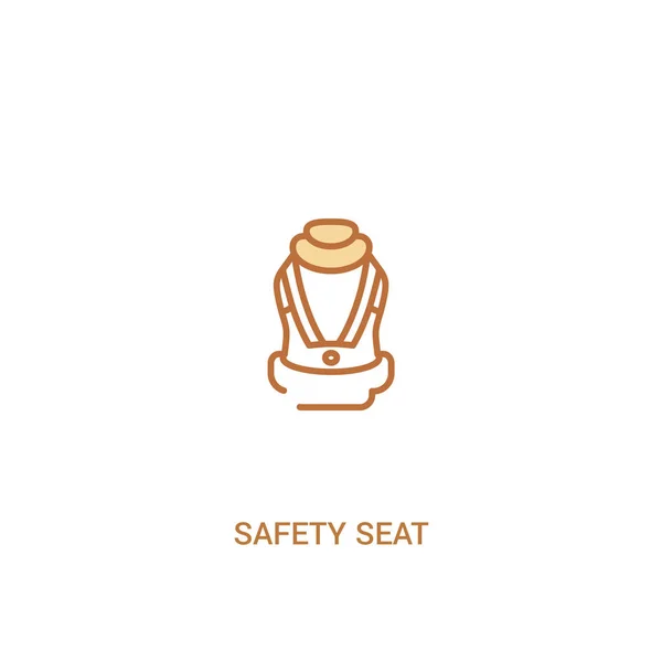 Концепція безпеки сидіння 2 кольорові значки. простий елемент лінії illusta — стоковий вектор