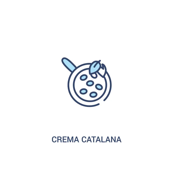 Crema catalana conceito 2 ícone colorido. elemento de linha simples illus —  Vetores de Stock
