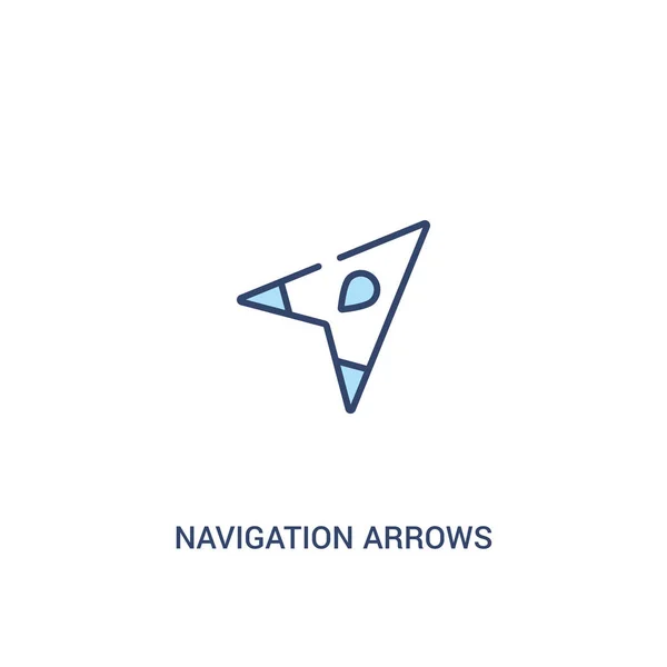 Conceito de setas de navegação 2 ícone colorido. elemento de linha simples il — Vetor de Stock