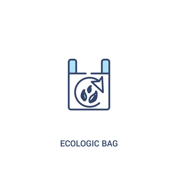 Ιδέα της οικολογικής τσάντας 2 έγχρωμο εικονίδιο. απλή ψευδαίσθηση στοιχείου γραμμής — Διανυσματικό Αρχείο