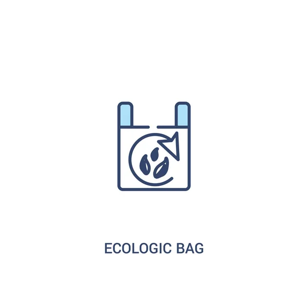 Ecologic Bag Concept 2 färgad ikon. enkelt linjeelement illustr ation — Stock vektor