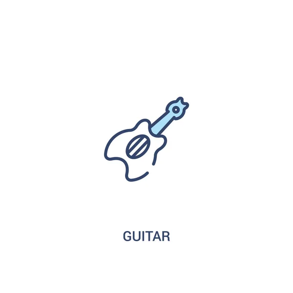 Koncepcja gitary 2 kolorowa ikona. Prosta ilustracja elementu linii. — Wektor stockowy