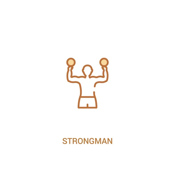 Conceito de homem forte 2 ícone colorido. elemento de linha simples ilustrati —  Vetores de Stock