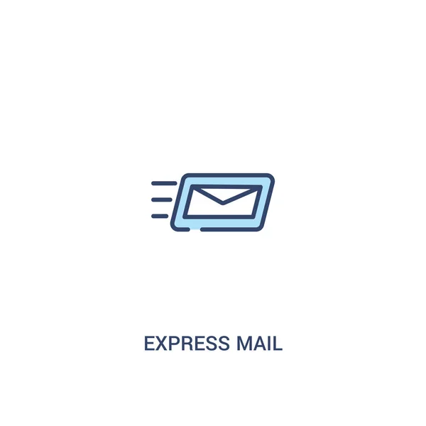 Express mail concept 2 colored icon. simple line element illustr — Stock Vector