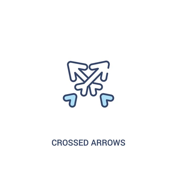 Crosrows concept 2 colored icon. Простой линейный элемент. — стоковый вектор