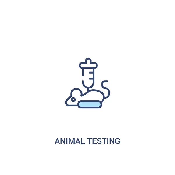 Koncepcja testów na zwierzętach 2 kolorowa ikona. prosty element liniowy Illus — Wektor stockowy