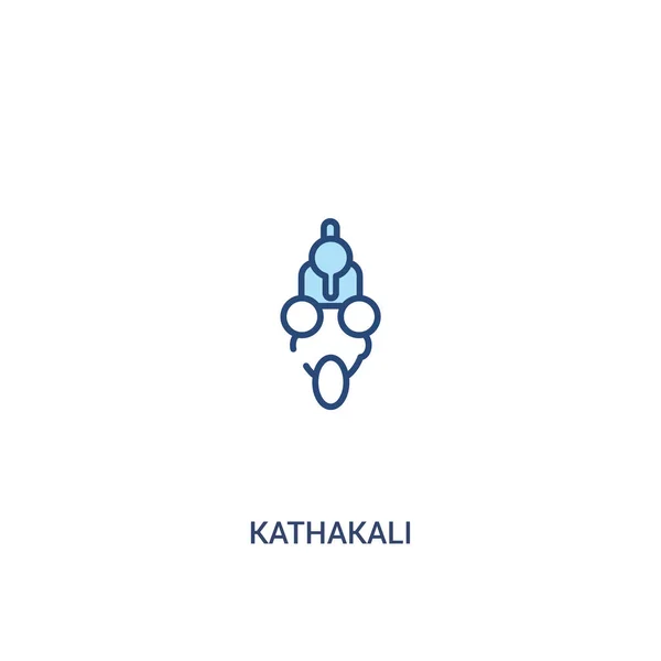 Kathakali concepto 2 icono de color. elemento de línea simple illustrati — Vector de stock