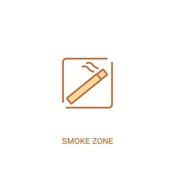 Rauchzone Konzept 2 farbiges Symbol. einfaches Linienelement veranschaulichen — Stockvektor