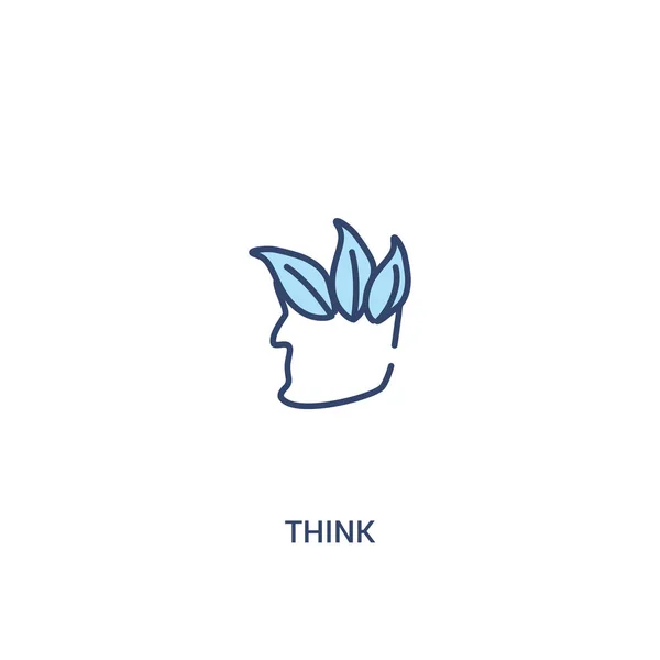 Think concept 2 farbiges Symbol. einfache Linienelement-Illustration. — Stockvektor