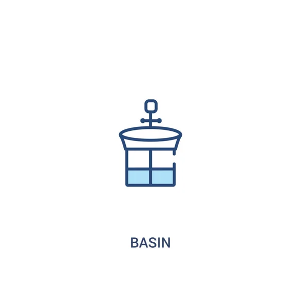 Concepto de lavabo 2 icono de color. ilustración simple elemento de línea . — Vector de stock