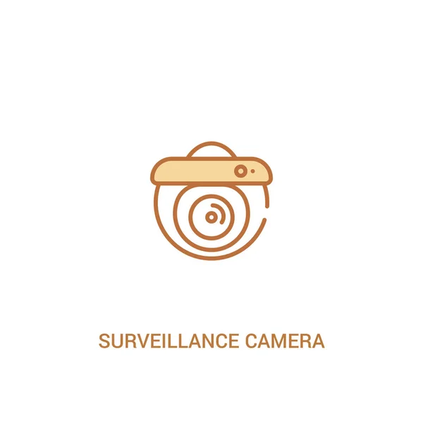 Concept de caméra de surveillance 2 icône de couleur. élément de ligne simple — Image vectorielle