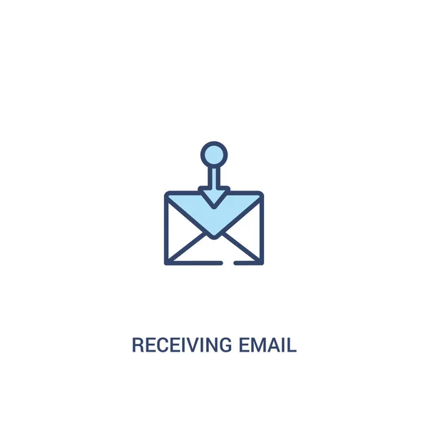 E-posta kavramı 2 renkli simgesi alma. basit çizgi elemanı illu — Stok Vektör