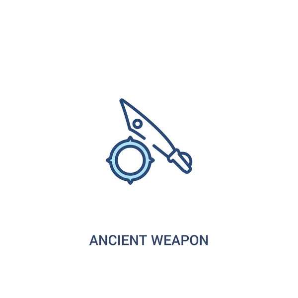 Antike Waffe Konzept 2 farbiges Symbol. einfaches Linienelement illus — Stockvektor